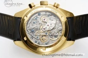 0327 TimelessDesign Speedmaster Moonwatch in Moonshine Gold YG RMF Best Edition YG Dial on Black Rubber Strap Manual Chrono 7834